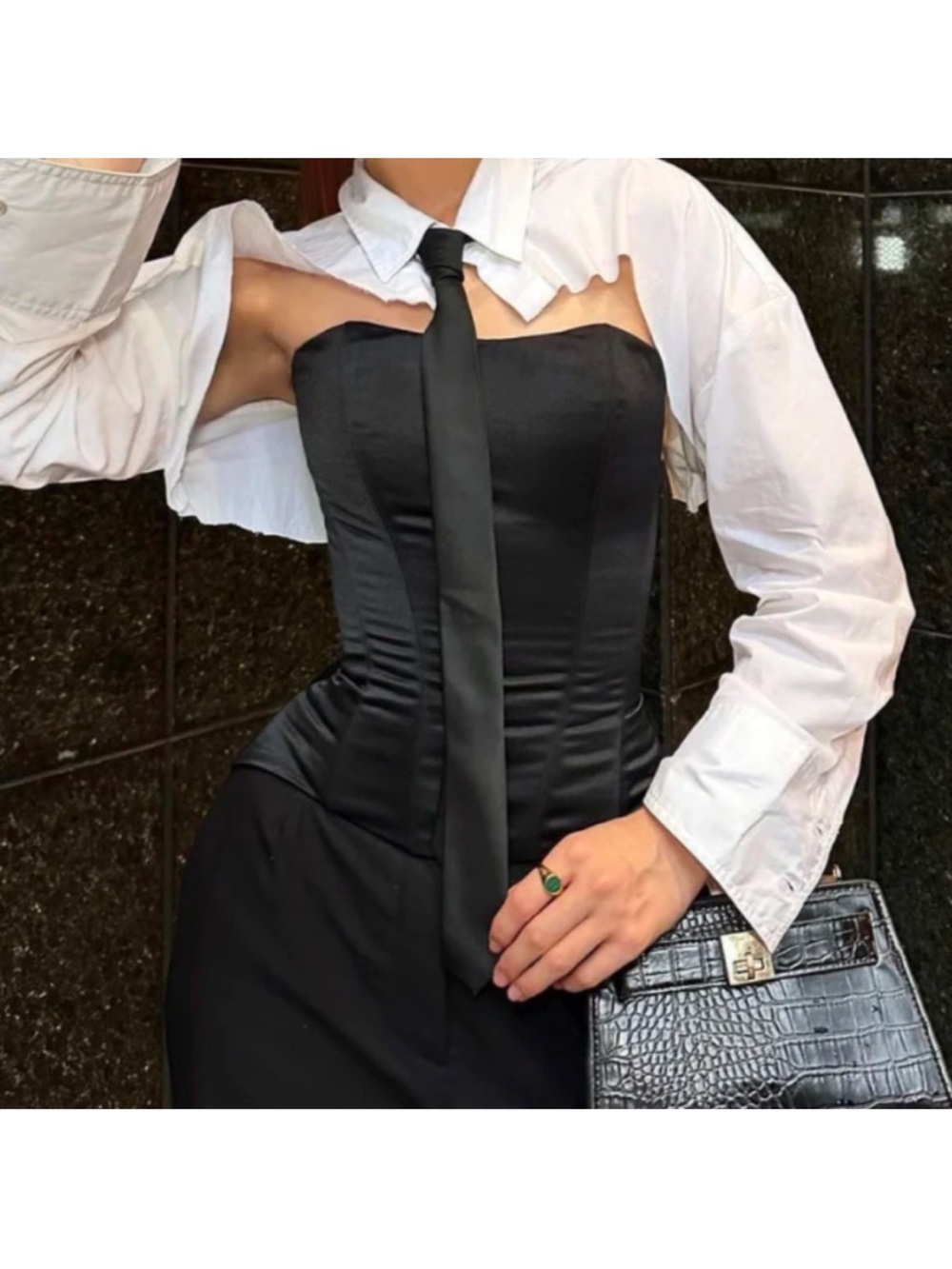 Perfect Corset NY – Black Satin Lace-Up Corset Top 🖤